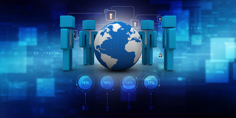 3d illustration Business Network concept