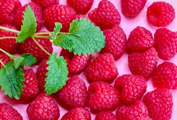 Raspberries and melissa.