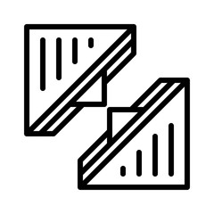 Sandwich vector, fast food related line design icon