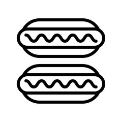 Hotdog vector, fast food related line design icon