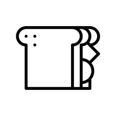 Sandwich vector, fast food related line design icon