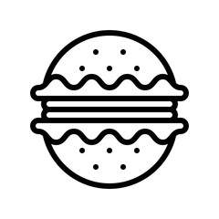 Hamburger vector, fast food related line design icon