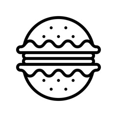 Hamburger vector, fast food related line design icon