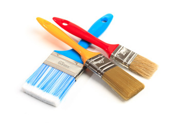 set of paint brushes  isolated on a white background - Image