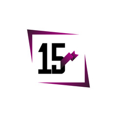 15 Years Anniversary Celebration Vector Template Design Illustration