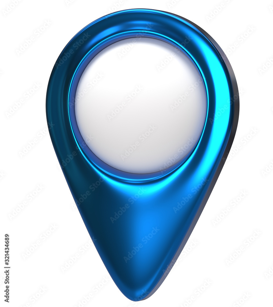 Aufkleber blue map pointer 3d pin. location symbol isolated on white background. web location point, pointer. 
