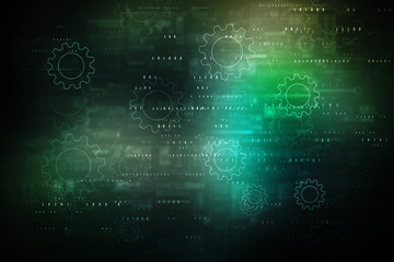 2d illustration Abstract futuristic electronic circuit technology background