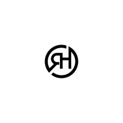 RH initial letters circle business logo