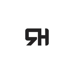 RH R H logo icon design template elements