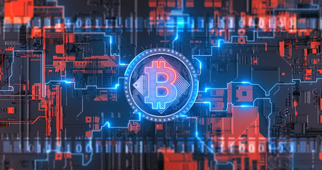 Virtual cryptocurrency Bitcoin crypto binary code symbol background
