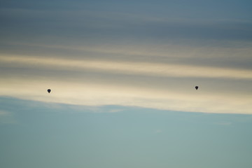 balloons on the morning sky 