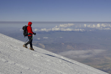 Mount Agri ( Ararat ), Dogubeyazit, Turkey. Climber climbing. © osman