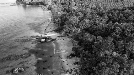 Amazing aerial view of tropical beach from drone