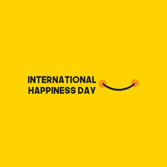 International Happiness Day Celebration Vector Template Design Illustration