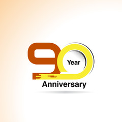 Fototapeta premium 90 Years Anniversary Celebration Vector Template Design Illustration