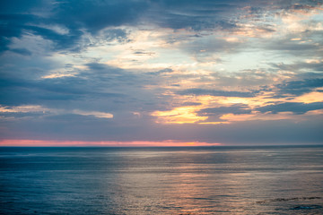 Amazing sunset colors over the ocean