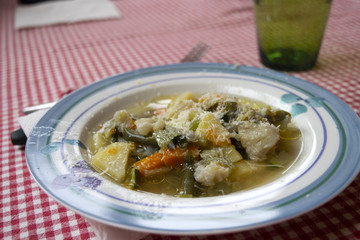 minestrone soup with parmesan cheese