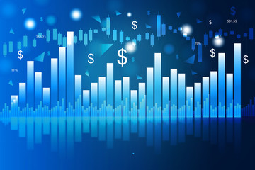 Fototapeta premium Stock exchange graph background. 3d illustration.