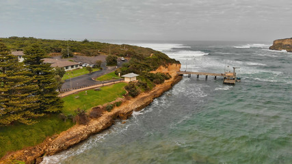 Obraz premium Aerial view of Port Campbell coastline, Australia