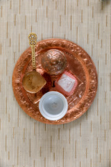 The bosnian traditional coffee on the desk