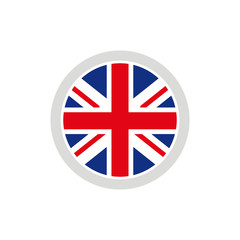 Isolated round shape United Kingdom flag vector logo. UK national symbol on the white background.