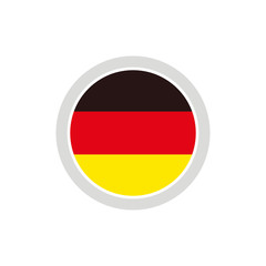 Isolated round shape German flag vector logo. Germany national symbol on the white background.