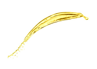 Splash of natural cooking oil on white background