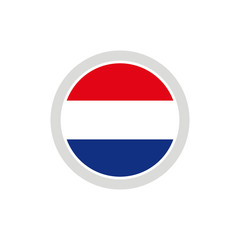 Isolated round shape Netherland flag vector logo. Holland national symbol on the white background.