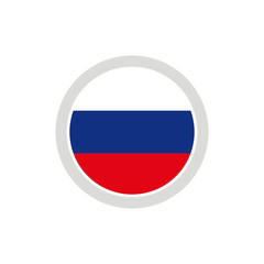 Fototapeta premium Isolated round shape Russia flag vector logo. Russian national symbol on the white background.