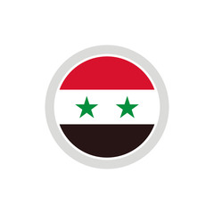 Isolated round shape Syria flag vector logo. Syria national symbol on the white background.