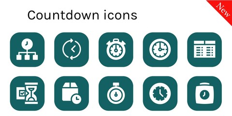 Modern Simple Set of countdown Vector filled Icons