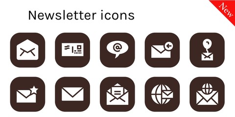 Modern Simple Set of newsletter Vector filled Icons