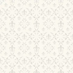 Poster Seamless pattern in gray and white colors. Decorative ornament in vintage style. Template suitable for book cover, poster, logo, invitation. Vector image © PETR BABKIN