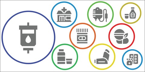 medication icon set