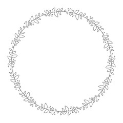 Cute and simple floral wreath vector isolated