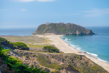 Beautiful coastline road of Big Sur, California, USA. Aerial view from Cabrillo Highway