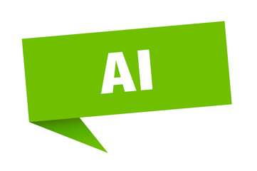 ai speech bubble. ai ribbon sign. ai banner