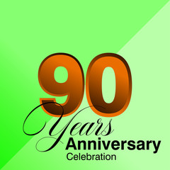 90 Years Anniversary Celebration Vector Template Design Illustration