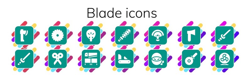 Modern Simple Set of blade Vector filled Icons
