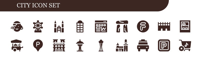 city icon set