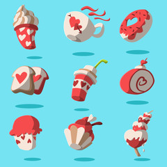 Pack of love stickers, Valentines labels set.