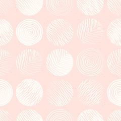 Hand drawn doodle circles seamless pattern, abstract repeat background, great for textiles, banners, wallpapers, wrapping - vector design