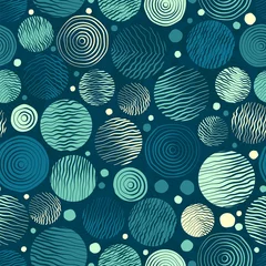 Tapeten Hand drawn doodle circles seamless pattern, abstract repeat background, great for textiles, banners, wallpapers, wrapping - vector design © TALVA