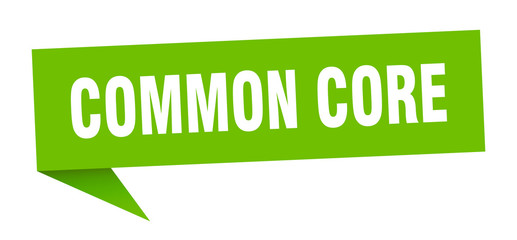 common core speech bubble. common core ribbon sign. common core banner