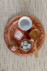The bosnian traditional coffee on the desk