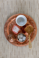 The bosnian traditional coffee on the desk