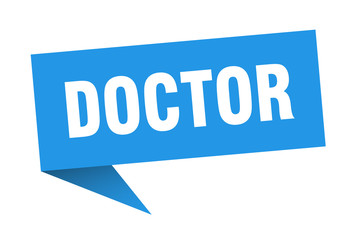 doctor speech bubble. doctor ribbon sign. doctor banner