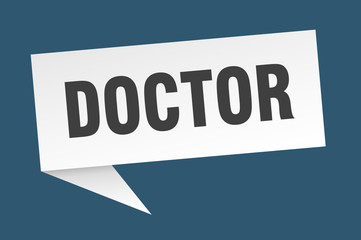 doctor speech bubble. doctor ribbon sign. doctor banner