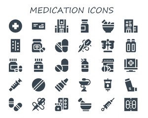 Modern Simple Set of medication Vector filled Icons