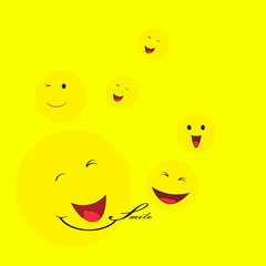 Fototapeta premium Smile Emoticon Yellow Logo Vector Template Design Illustration